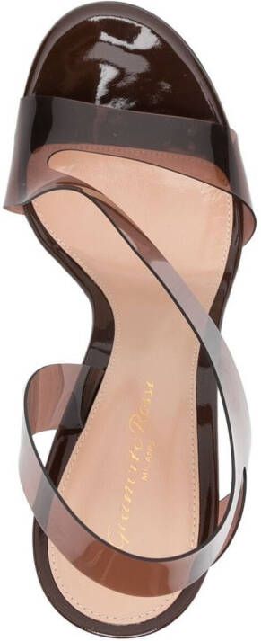 Gianvito Rossi 100mm transparent wedge sandals Brown