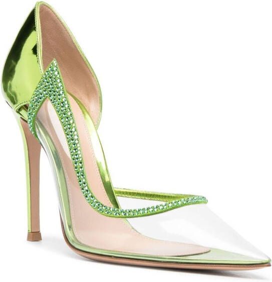 Gianvito Rossi 105 crystal-embellished pumps Green