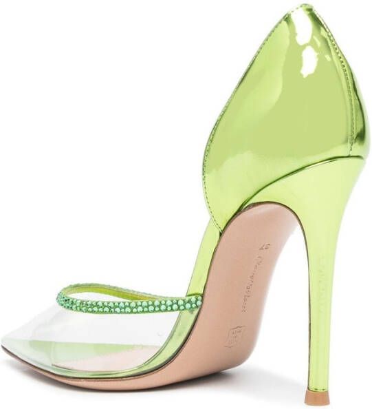 Gianvito Rossi 105 crystal-embellished pumps Green