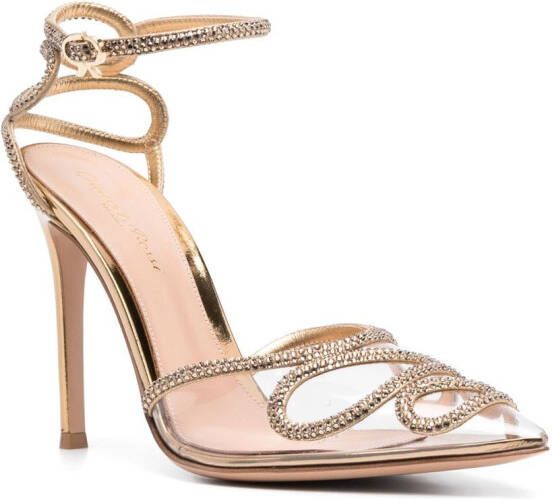 Gianvito Rossi 105mm crystal-embellished pumps Neutrals