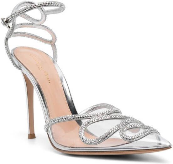 Gianvito Rossi 105mm crystal-embellished pumps Silver