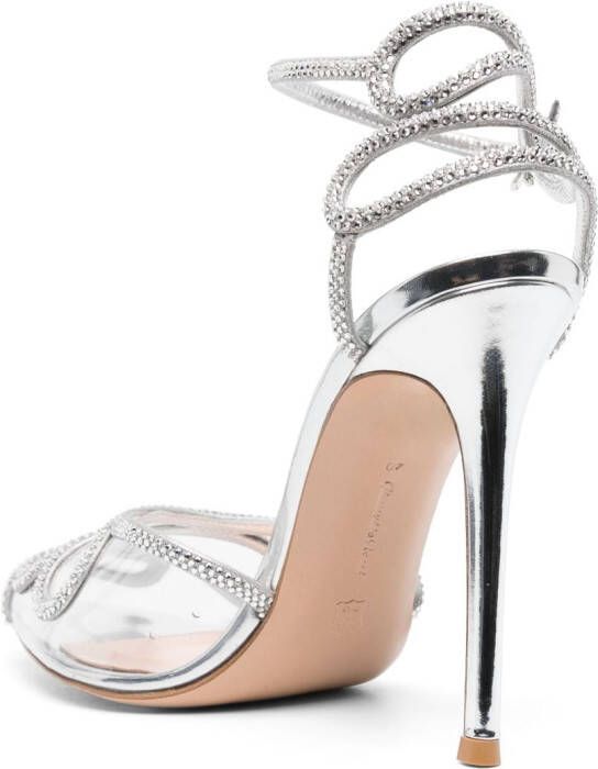 Gianvito Rossi 105mm crystal-embellished pumps Silver