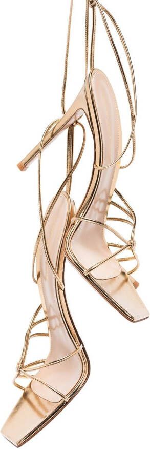 Gianvito Rossi Sylvie 105mm lace-up sandals Gold