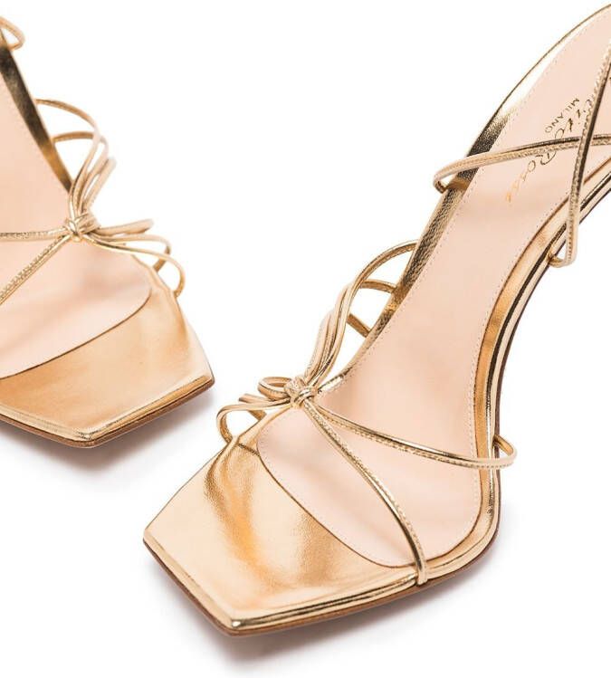 Gianvito Rossi Sylvie 105mm lace-up sandals Gold