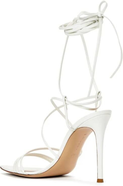 Gianvito Rossi 105mm lace-up leather sandals White