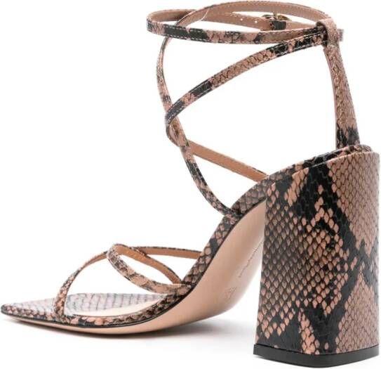 Gianvito Rossi 105mm snakeskin leather sandals Neutrals