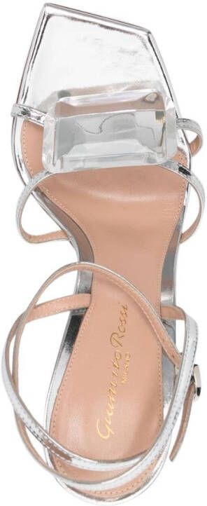 Gianvito Rossi 110mm gemstone-detail leather sandals Silver