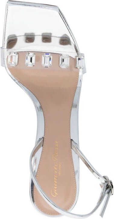 Gianvito Rossi 115mm crystal-embellished metallic sandals Silver