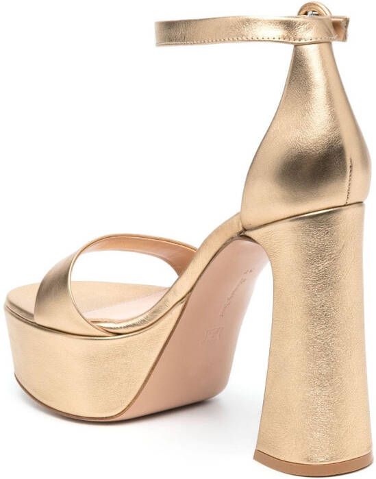 Gianvito Rossi 120mm leather platform sandals Gold