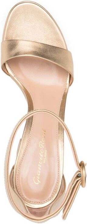 Gianvito Rossi 120mm leather platform sandals Gold