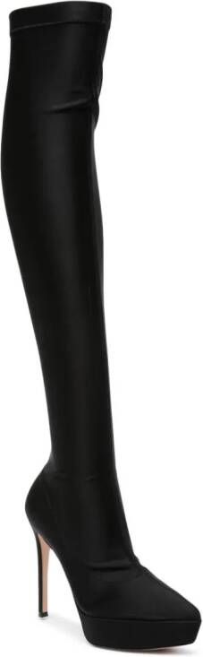 Gianvito Rossi 120mm platform over-the-knee boots Black