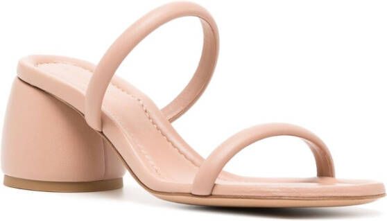 Gianvito Rossi 60mm block-heel leather sandals Pink