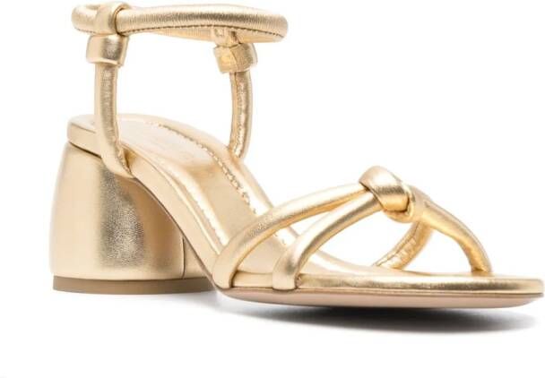 Gianvito Rossi 70mm metallic-effect leather sandals Gold