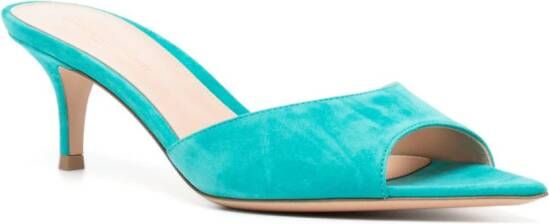 Gianvito Rossi 70mm pointed-toe suede sandals Blue