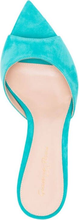 Gianvito Rossi 70mm pointed-toe suede sandals Blue