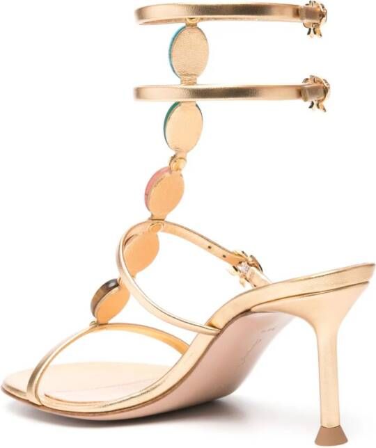 Gianvito Rossi 70mm Shanti leather sandals Gold