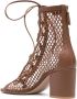 Gianvito Rossi 75mm leather-trim mesh sandals Brown - Thumbnail 3