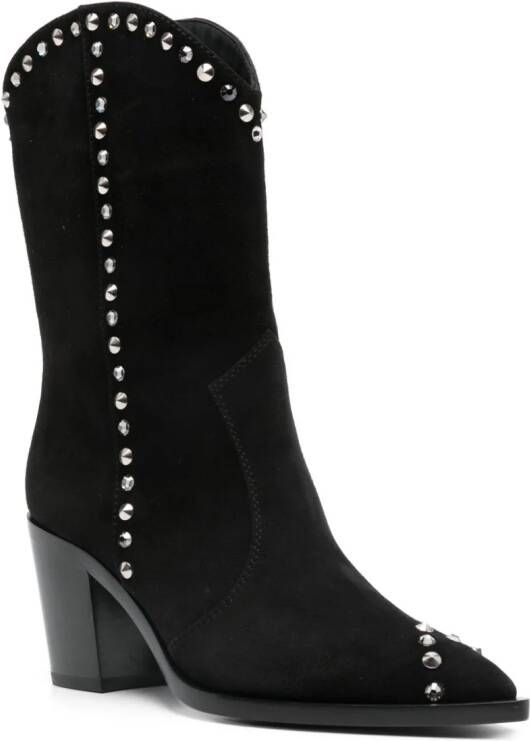 Gianvito Rossi 75mm suede boots Black