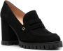 Gianvito Rossi 80mm block-heel suede loafers Black - Thumbnail 2