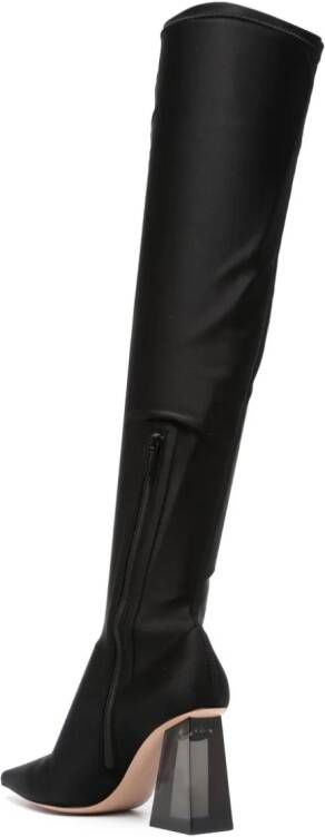 Gianvito Rossi 80mm knee-high leather boots Black