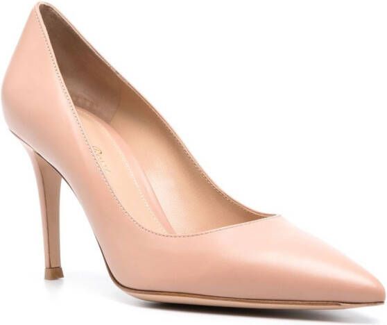 Gianvito Rossi 85mm pointed-toe leather pumps Neutrals