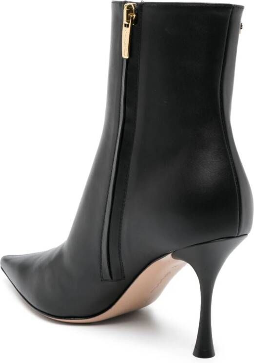 Gianvito Rossi 85mm pointy-toe leather boots Black