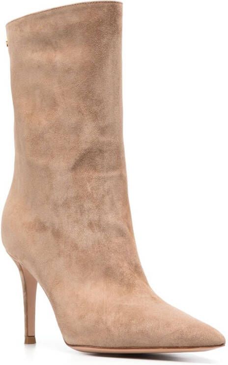 Gianvito Rossi 85mm suede ankle boots Neutrals