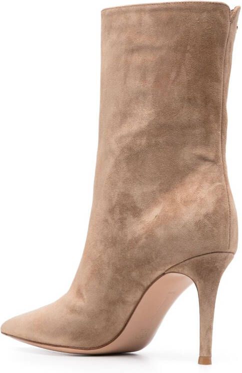 Gianvito Rossi 85mm suede ankle boots Neutrals