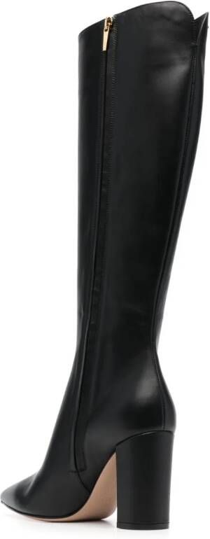 Gianvito Rossi 90mm point-toe leather boots Black