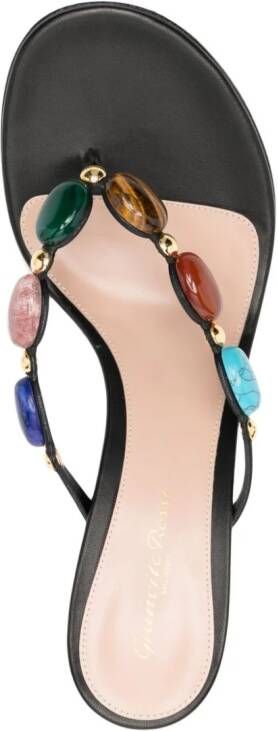 Gianvito Rossi 90mm stone-embellished leather sandals Black