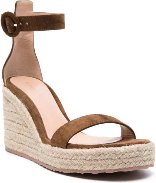 Gianvito Rossi 90mm wedge sandals Brown