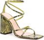 Gianvito Rossi 95mm snakeskin-effect strappy sandals Green - Thumbnail 2