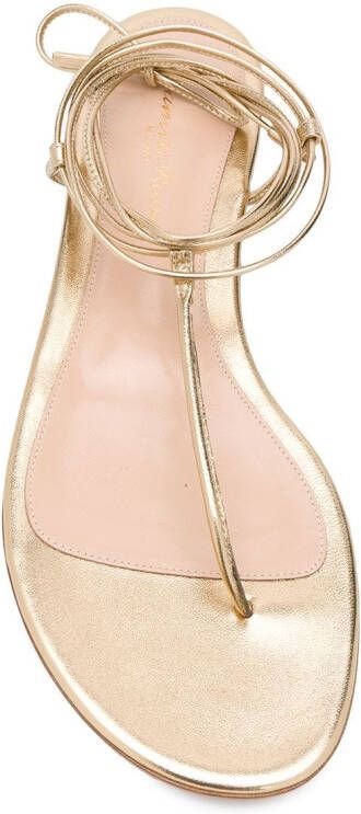 Gianvito Rossi ankle strap flat sandals Gold