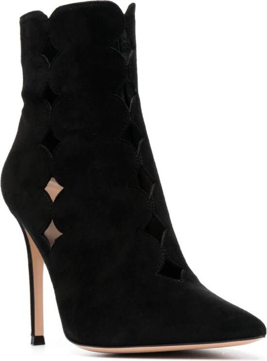 Gianvito Rossi Ariana 85mm cut-out suede boots Black