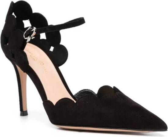 Gianvito Rossi Ariana D'Orsay 85mm suede pumps Black