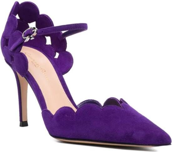 Gianvito Rossi Ariana D'Orsay 85mm suede pumps Purple