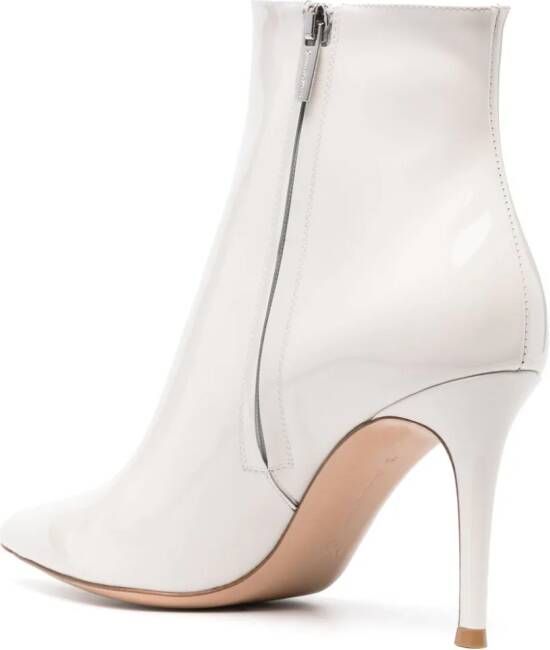 Gianvito Rossi Avril 95mm patent-leather ankle boots Neutrals