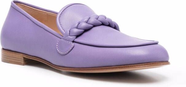 Gianvito Rossi Belem braided loafers Purple