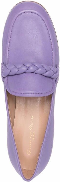 Gianvito Rossi Belem braided loafers Purple