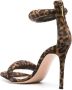 Gianvito Rossi Bijoux 105mm leopard-print sandals Brown - Thumbnail 3
