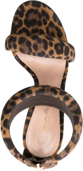 Gianvito Rossi Bijoux 105mm leopard-print sandals Brown
