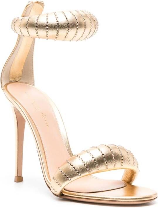 Gianvito Rossi Bijoux 105mm metallic sandals Gold