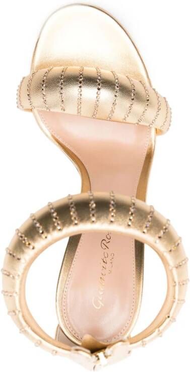 Gianvito Rossi Bijoux 105mm metallic sandals Gold