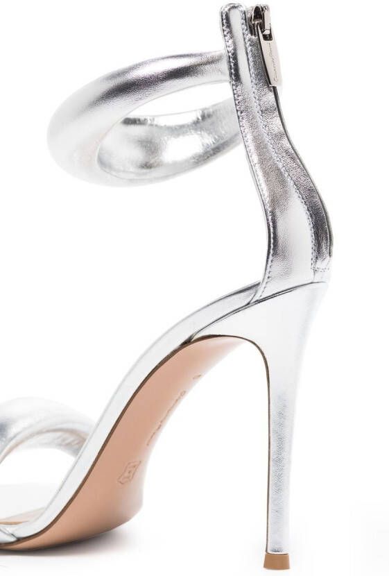 Gianvito Rossi Bijoux 105mm leather sandals Silver