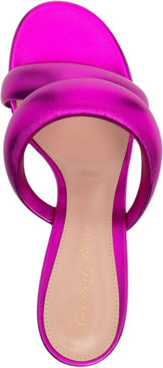 Gianvito Rossi Bijoux 80mm padded leather mules Pink