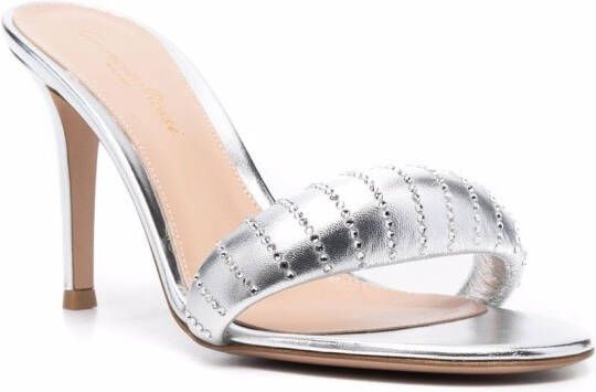 Gianvito Rossi Bijoux 90mm crystal-embellished mules Silver