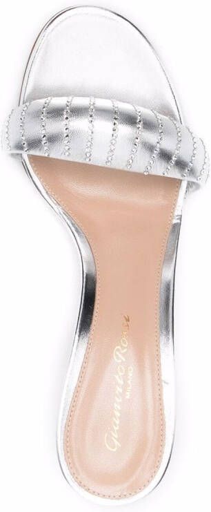 Gianvito Rossi Bijoux 90mm crystal-embellished mules Silver