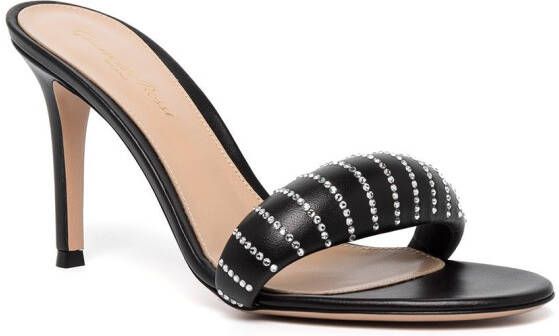 Gianvito Rossi Bijoux Crystal 85mm padded mules Black