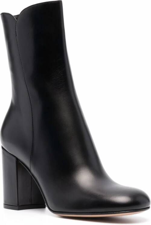 Gianvito Rossi block-heel leather ankle boots Black