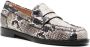 Gianvito Rossi Borneo snake-effect leather loafers Neutrals - Thumbnail 2